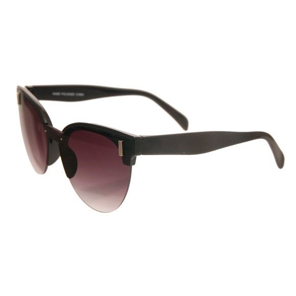 Accessories - Black Rimless Cat Eye Sunglasses